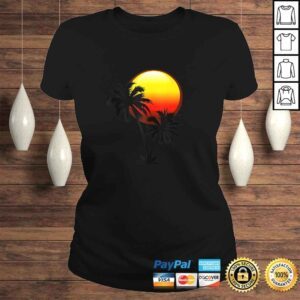 ClassicLadies Funny Sunset and Palm Trees Tropical Tee Shirt