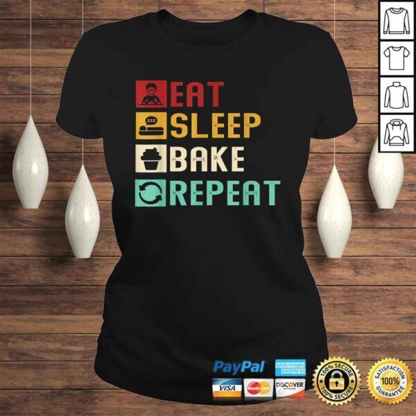 Funny Vintage Eat Sleep Bake Repeat Funny Baking Baker Bakery TShirt Gift - Image 3