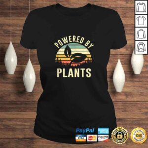 ClassicLadies Funny Vintage Powered By Plants Shirt Vegan Vegetarian Shirt