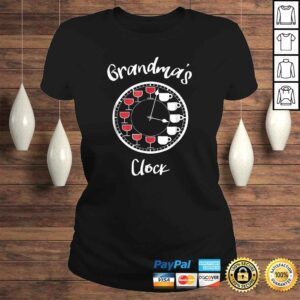 ClassicLadies Funny Wine and Coffee Shirts for Women Grandmas Clock