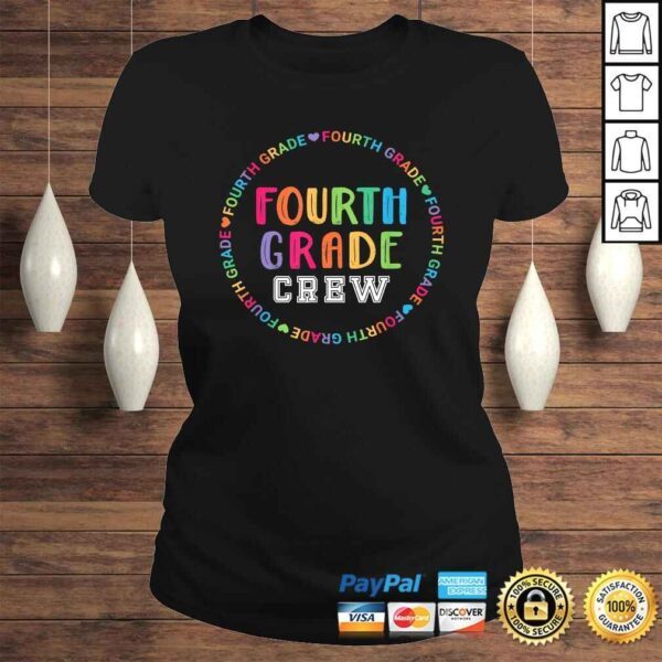 Funny Women's 4th Grade Teacher Back To School - Fourth Grade Crew V-Neck T-Shirt - Image 3