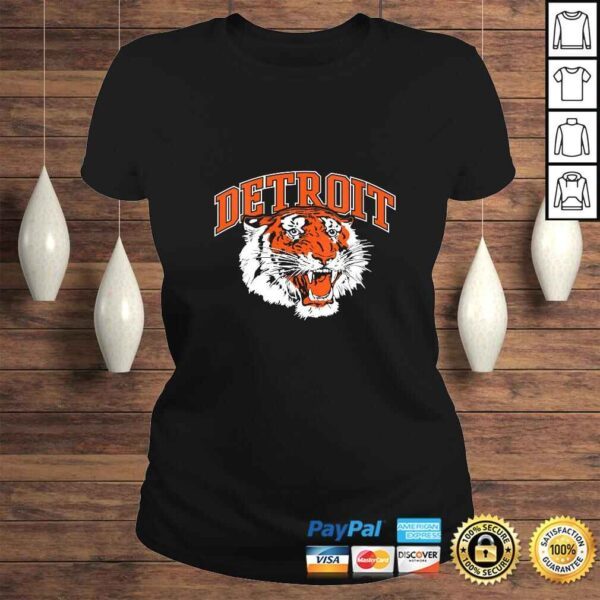 Funny Womens Detroit Baseball Vintage Michigan Bengal Tiger Retro VNeck TShirt - Image 3