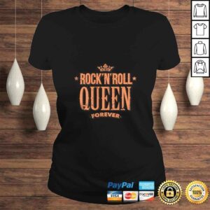 ClassicLadies Funny Womens Rock N Roll Queen Forever Vintage Rock Shirt