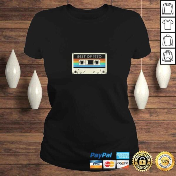 Funny Womens Vintage Best of 1970 50th Birthday Cassette Tape Shirt - Image 3