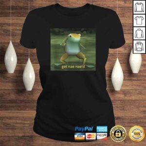 ClassicLadies Get Nae Naed Dancing Frog Meme VNeck TShirt