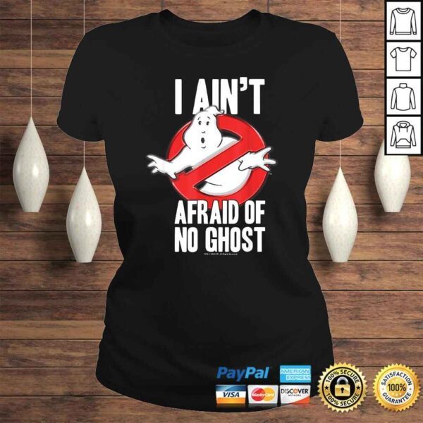 Ghostbusters I Ain't Afraid Of No Ghost Bold TexT-shirt - Image 3