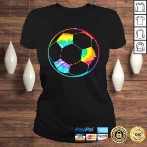 ClassicLadies Girl Soccer Ball Shirt Rainbow Trippy Hippie Tie Dye Gift Top