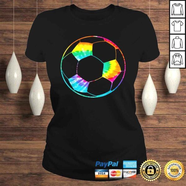 Girl Soccer Ball Shirt - Rainbow Trippy Hippie Tie Dye Gift Top - Image 3