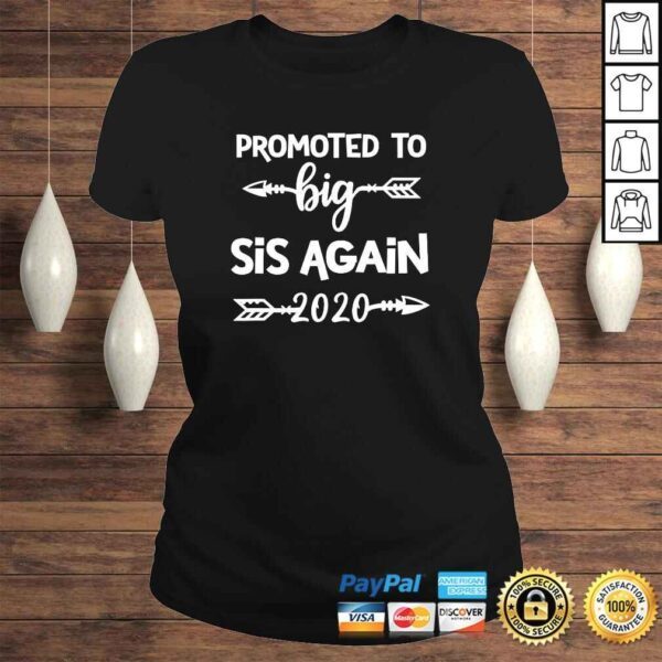 Girl Vintage Promoted to Big SIS Again est 2020 Sister Arrow TShirt - Image 3