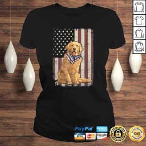 ClassicLadies Golden Retriever American Flag Bandana 4th Of July Gift TShirt