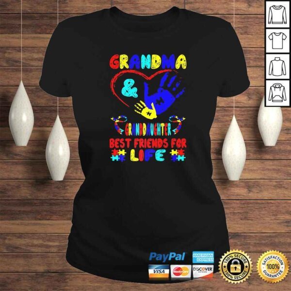 Grandma Granddaughter Best Friends For Life Autism Awareness Tee Shirt - Image 3