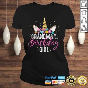 ClassicLadies Grandma Of The Birthday Girl Grandma Gift Unicorn Birthday TShirt Gift