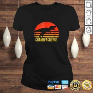 ClassicLadies Grandpasaurus Shirt Retro Vintage Sunset Dinosaur Gift