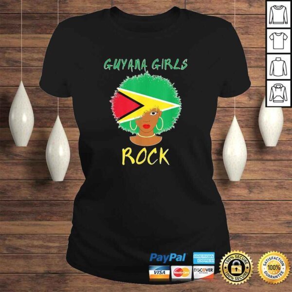 Guyana Flag Girls Rock Shirt Guyana women Tee gift - Image 3