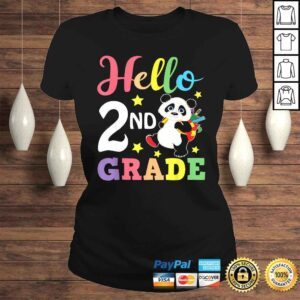 ClassicLadies Hello 2nd Grade Cute Panda Back To School Student Shirt