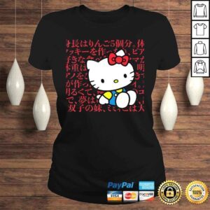 ClassicLadies Hello Kitty Kanji Japanese Biography Shirt