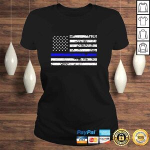 ClassicLadies Hoodie SweaShirt Blue Line American Flag Support Police