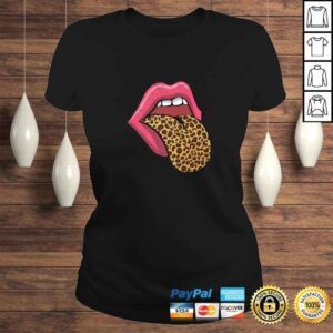 ClassicLadies Hot Pink Lips Leopard Tongue Shirt