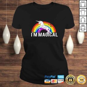 ClassicLadies Im Magical Unicorn In Rainbow Shirt Funny and Pretty Tee 1