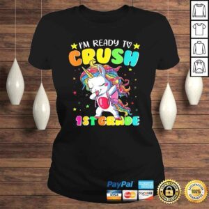 ClassicLadies Im Ready To Crush 1st Grade Shirt Dabbing Unicorn Kids