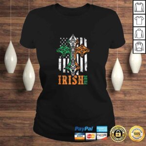 ClassicLadies Irish American Flag Celtic cross VNeck TShirt