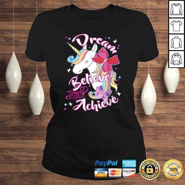 JoJo Siwa Dream Believe Achieve Unicorn Graphic Shirt - Image 3