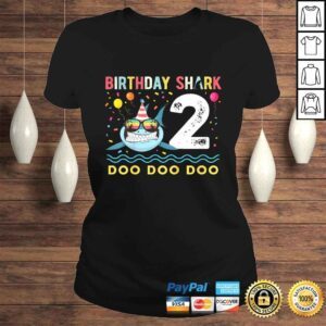 ClassicLadies Kids 2 Year Old Birthday Shark Boys and Girls TShirt Gift