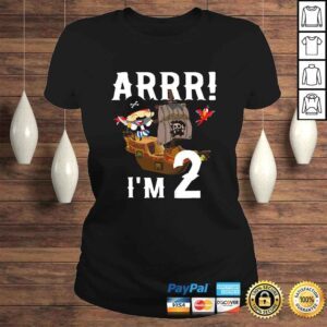 ClassicLadies Kids 2 Year Old Pirate Birthday Party ARR 2nd Pirates Ship TShirt