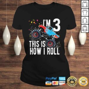 ClassicLadies Kids 3 Year Old Shirt 3rd Birthday Boy Monster Truck Car TShirt 1