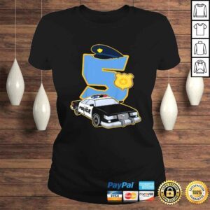 ClassicLadies Kids 5th Birthday Police Shirt 5 Years Old Officer Car Costume Gift TShirt