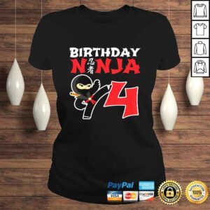 ClassicLadies Kids Birthday Ninja Shirt 4 Year Old Ninja Birthday Party Theme