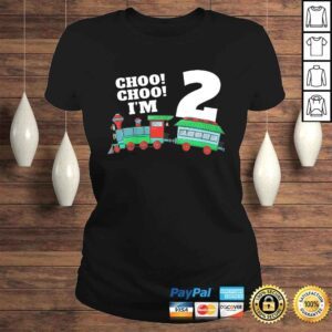 ClassicLadies Kids Im Two Train 2nd Birthday Shirt Boy Toddler 2 Train Gift