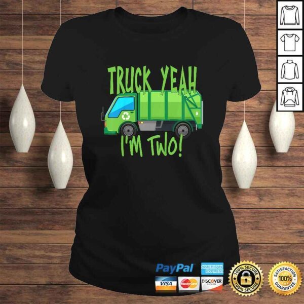 Kids Truck Yeah, I'm Two Garbage Truck for 2 Year Birthday T-shirt - Image 3