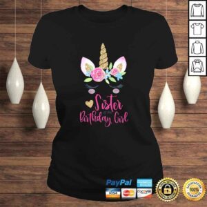 ClassicLadies Kids Unicorn Sister of the Birthday Girl Shirt Matching Party Tee