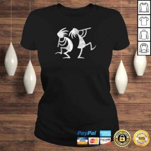 ClassicLadies Kokopelli Flute Note Southwest Native Art Spirit Artwork TShirt 1