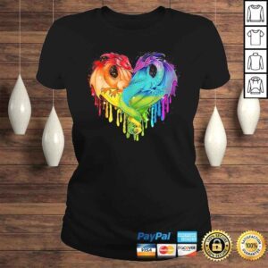 ClassicLadies LGBT Dragon Heart Rainbow Heart Dragon LGBT pride Tee TShirt