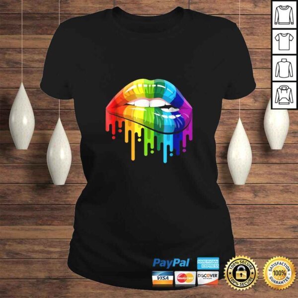 LGBT Gay Homosexual Lesbian Rainbow Lips Pride Shirt - Image 3