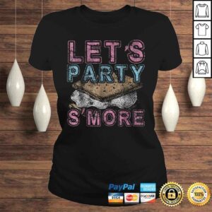 ClassicLadies Lets Party SMore Funny Camping Campfire Distressed VNeck TShirt