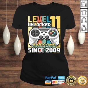 ClassicLadies Level 11 Unlocked Awesome 2009 Video Game 11th Birthday VNeck TShirt