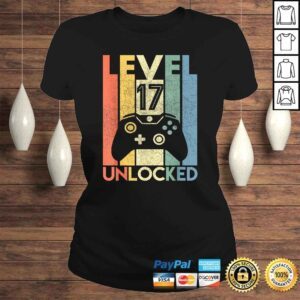 ClassicLadies Level 17 Unlocked Shirt Funny Video Gamer 17th Birthday Gift Top