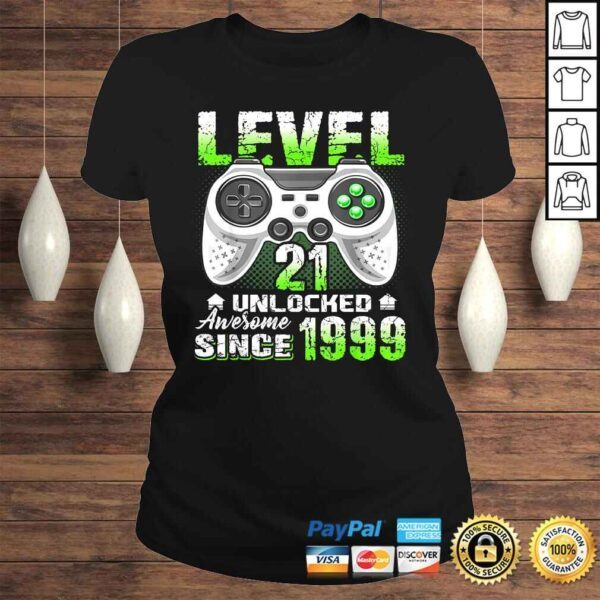 Level 21 Unlocked Awesome Since 1999 Video Game 21st Bday Shirt - Image 3