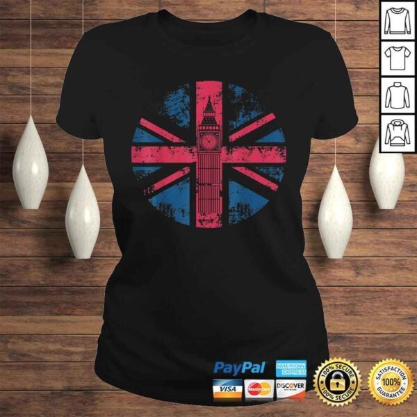 London Big Ben Union Jack Vintage UK Flag British Shirt Gift - Image 3