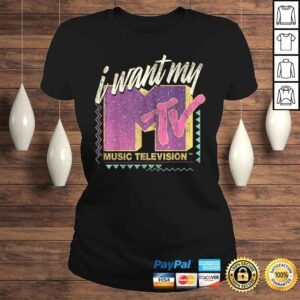 ClassicLadies MTV I Want My MTV 90s Retro Colorful Logo Graphic Tshirt