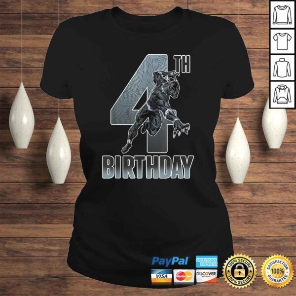 Marvel Black Panther Action Pose 4th Birthday Graphic Tee - Image 3