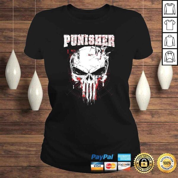 Marvel The Punisher Skull and Red Streaked Logo Shirt - Image 3