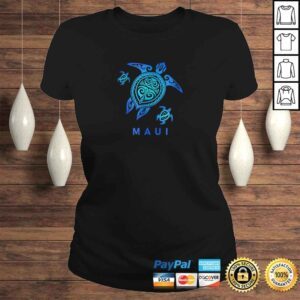 ClassicLadies Maui Hawaii Shirt Sea Blue Tribal Turtle