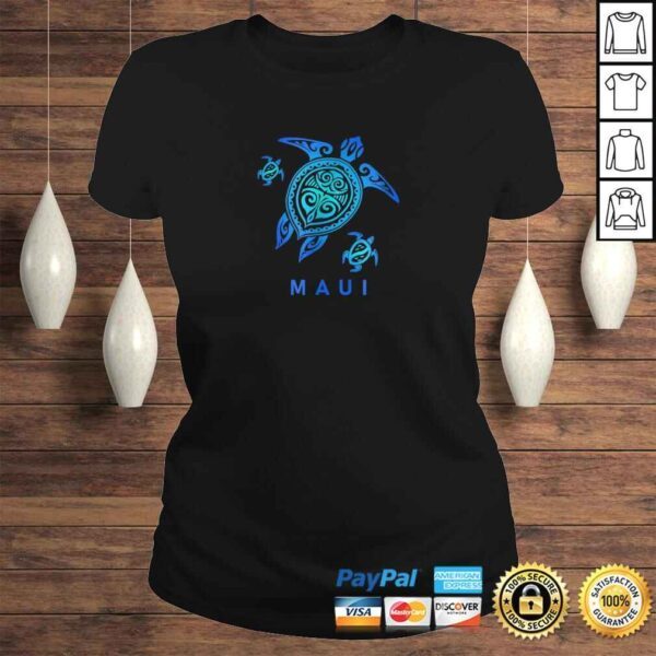 Maui Hawaii Shirt Sea Blue Tribal Turtle - Image 3