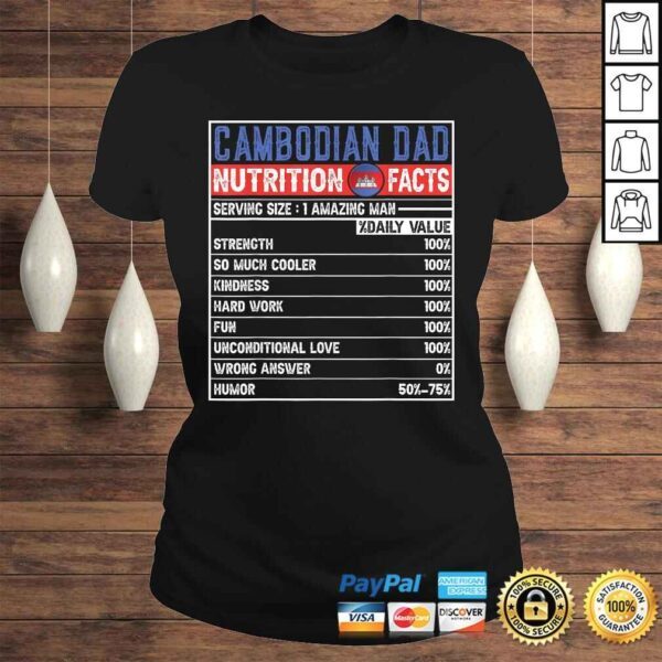 Mens Cambodian Dad Gifts - Dad Hero Nutritional Father's Day TShirt - Image 3