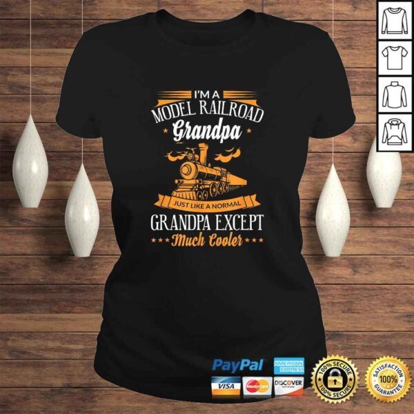 Model Railroad Train Cool Grandpa Grandparent Gift TShirt - Image 3