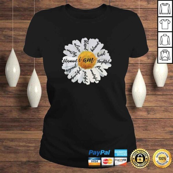 Motivational Shirts Women-Positive Affirmation I AM Daisy TShirt - Image 3